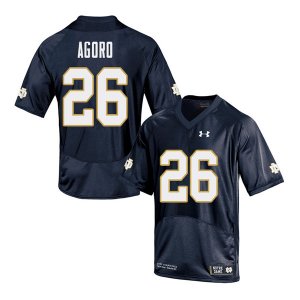 Notre Dame Fighting Irish Men's Temitope Agoro #26 Navy Under Armour Authentic Stitched Big & Tall College NCAA Football Jersey DVJ5399OI